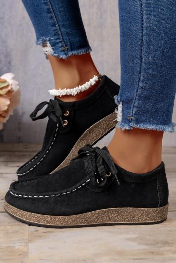Women Black Lace Up Casual Shoes | Sneakers