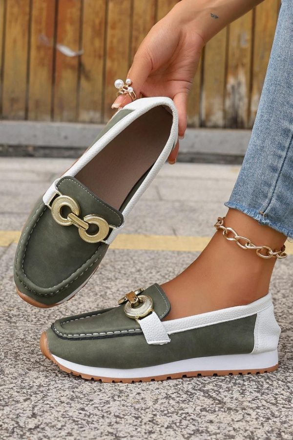 Women Blackish Green Stitching Patchwork Casual Shoes | Sneakers - Image 2