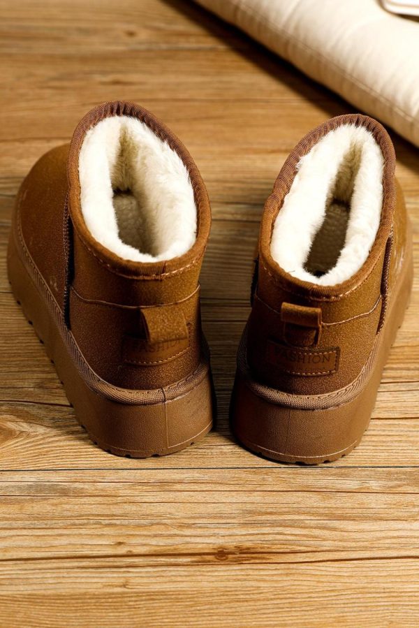 Women Chestnut Faux Fur Lined Suede Ankle Snow Boots | Boots - Image 6