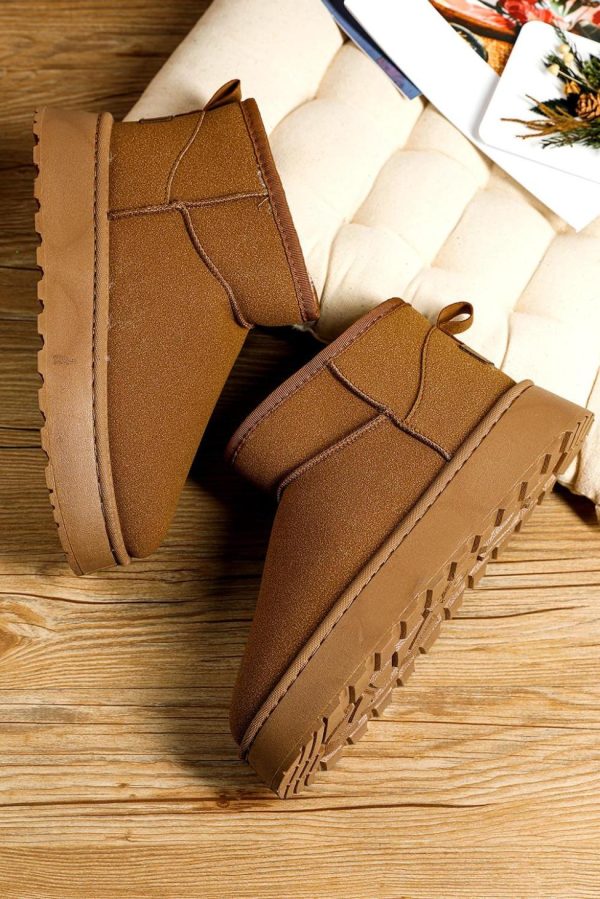 Women Chestnut Faux Fur Lined Suede Ankle Snow Boots | Boots - Image 7