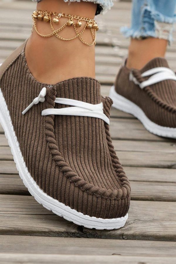 Women Coffee Lace Up Casual Shoes | Sneakers - Image 3