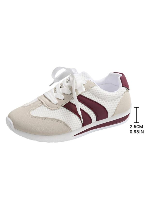 Women White Patchwork Breathable Lace Up Sneakers | Sneakers - Image 4